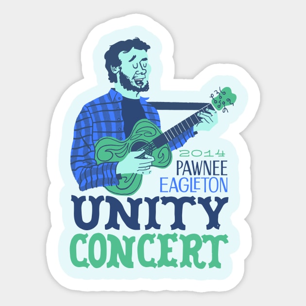 The 2014 Pawnee Eagleton Unity Concert (Cool Colors) - Parks and Recreation Tribute Sticker by sombreroinc